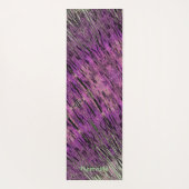 Roze Fuschia Paars en Groen Abstract Yoga Mat (Achterkant)
