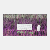 Roze Fuschia Paarse en Groene Wilde Ding Abstract Bureaumat (Keyboard & Muis)