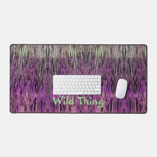 Roze Fuschia Paarse en Groene Wilde Ding Abstract Bureaumat (Keyboard & Muis)