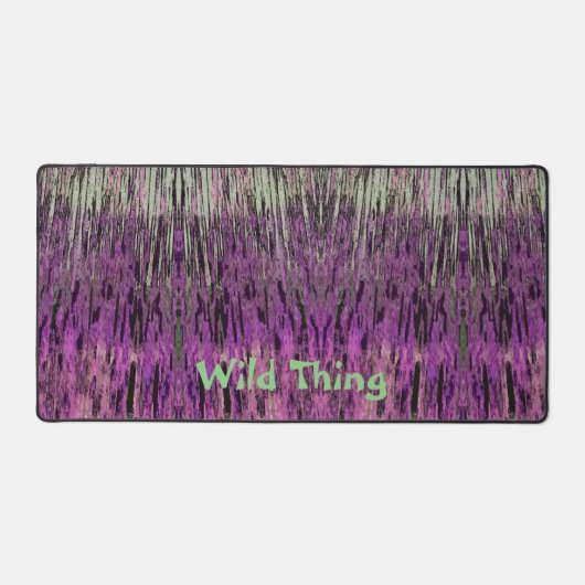 Roze Fuschia Paarse en Groene Wilde Ding Abstract Bureaumat (Voorkant)