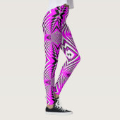 Roze Fuschia Pattern Handmade Yoga Pants Leggings (Rechts)