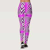 Roze Fuschia Pattern Handmade Yoga Pants Leggings (Achterkant)