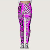 Roze Fuschia Pattern Handmade Yoga Pants Leggings (Voorkant)