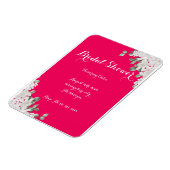 roze fushia bruids douche uitnodiging magneet (Linkerzijde)