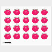 roze fushia ronde sticker (Vel)