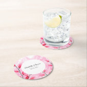 Roze Fusie-Waterverf, monogrammen Ronde Kartonnen Onderzetter (Insitu)