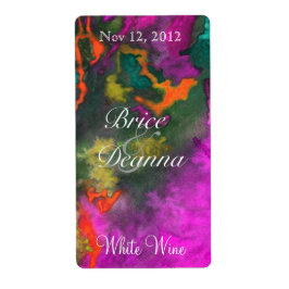 Roze Fusion 2 Bruiloft Wijn Label