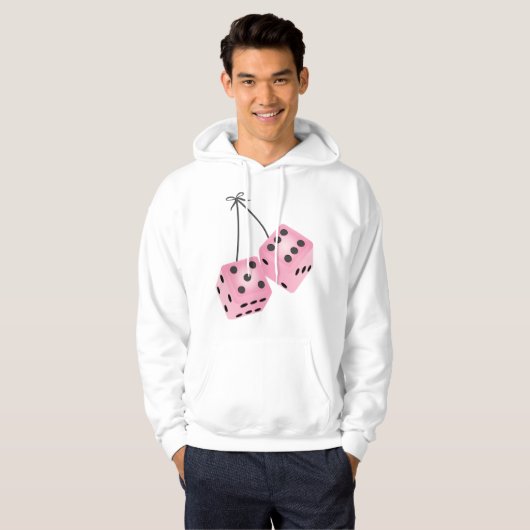 Roze Fuzzy Dice Hoodie (Voorkant volledig)