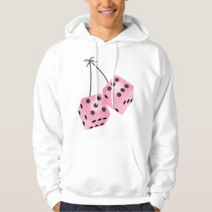 Roze Fuzzy Dice Hoodie
