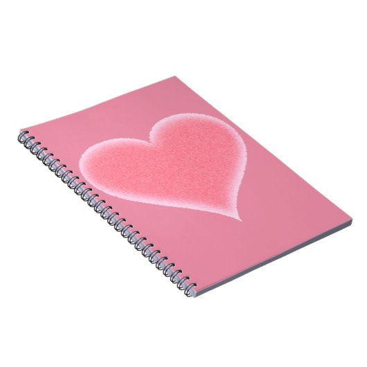 Roze Fuzzy Heart  Notitieboek (Rechterzijde)