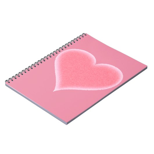 Roze Fuzzy Heart  Notitieboek (Linkerzijde)