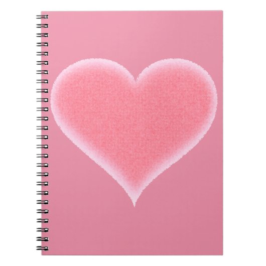 Roze Fuzzy Heart Notitieboek (Voorkant)
