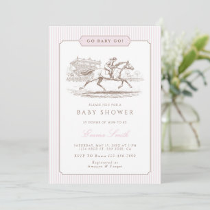 Roze Ga Baby Ga Derby Baby Shower Preppy Klassieke Kaart