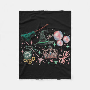 Roze gaat goed met groene grappige Halloween-heks Fleece Deken