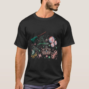Roze gaat goed met groene grappige Halloween-heks T-shirt