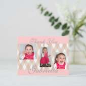 Roze gabbys 1... briefkaart (Staand voorkant)