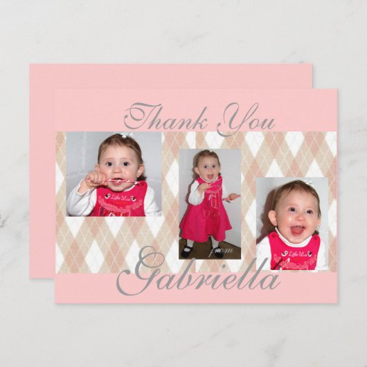 Roze gabbys 1... briefkaart (Voorkant / Achterkant)