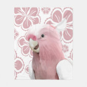 Roze Galah Cockato Fleece Deken (Voorkant)