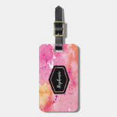 Roze galaxy gepersonaliseerd bagagelabel (Voorkant verticaal)