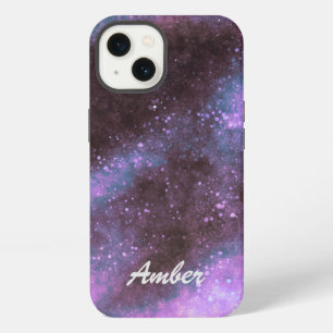Roze Galaxy Glitters Abstract Persoonlijk iPhone 13 Hoesje