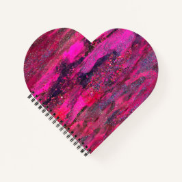 Roze Galaxy Heart Shape Notitieboek