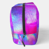 Roze Galaxy Holografische Luxe Zakelijke Logo Toilettasje (Rechts)