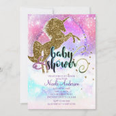 Roze Galaxy Magische Eenhoorn Sparkle Baby shower Kaart (Voorkant)