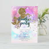 Roze Galaxy Magische Eenhoorn Sparkle Slumber Part Kaart (Staand voorkant)