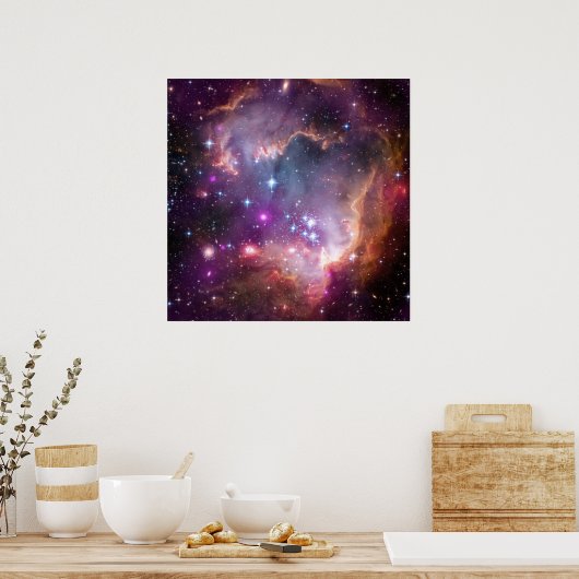 Roze galaxy Nebula Universe Supernova Stars Night Poster (Keuken)