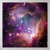 Roze galaxy Nebula Universe Supernova Stars Night Poster (Voorkant)