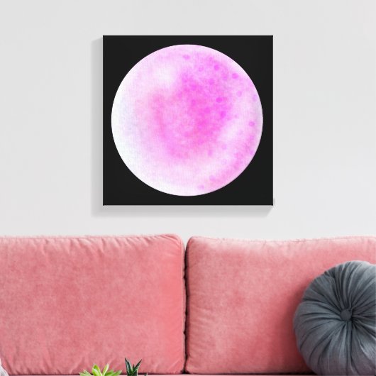 Roze Galaxy Orb – Roze en Witte Canvas Print (Insitu (Woonkamer))
