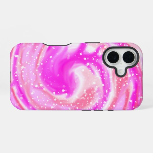 Roze Galaxy Swirl iPhone Case iPhone 16 Hoesje (Achterkant horizontaal)