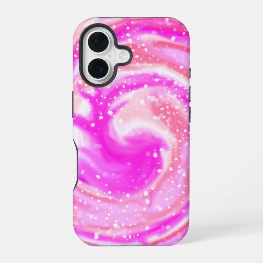 Roze Galaxy Swirl iPhone Case iPhone 16 Hoesje (Achterkant)