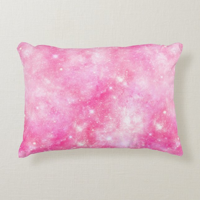 Roze Galaxy Universe Accent Kussen (Voorkant)