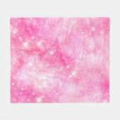 Roze Galaxy Universe Fleece Deken (Voorkant (Horizontaal))
