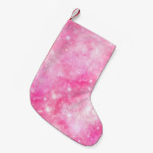 Roze Galaxy Universe Kleine Kerstsok (Voorkant (Hangend))