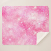 Roze Galaxy Universe Sherpa Deken (Voorkant (horizontaal))