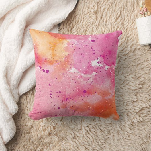 Roze Galaxy Watercolor Kussen (Deken)