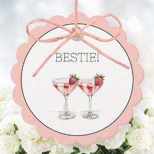 Roze Galentijnsdag Gal Pal Aardbei Cocktails Bedankjes Labels