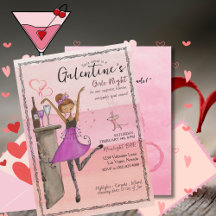 Roze Galentine's Day Meidenavondfeest