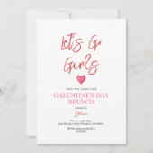 Roze Galentine's Day Party Brunch Diner Valentijn Kaart (Voorkant)