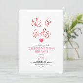 Roze Galentine's Day Party Brunch Diner Valentijn Kaart (Staand voorkant)