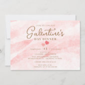 Roze Galentine's Dinner Brunch Party Invitation Kaart (Voorkant)