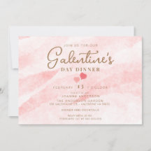 Roze Galentine's Dinner Brunch Party Invitation