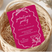 Roze Galentines Girls Night Valentijn's Invitation Kaart