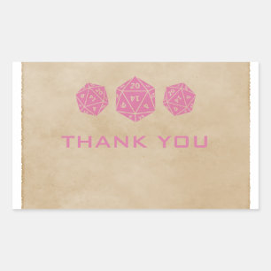 Roze gamer D20-desktop - Hartelijk dank, Stickers