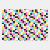 Roze Gamer Pixelated Gift Wrapping Paper Set (Voorkant 2)