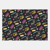 Roze Gamer Pixelated Gift Wrapping Paper Set (Voorkant)