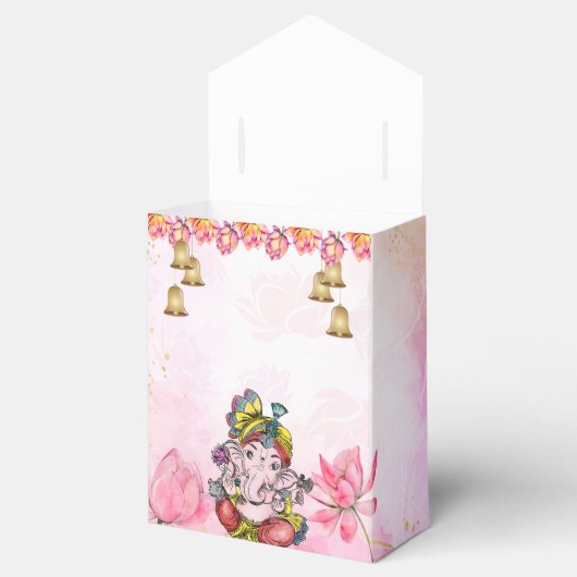 Roze Ganesha lotus indiaan dank u gunsten Bedankdoosjes (Geopend)