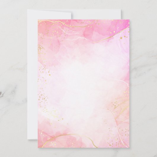 Roze Ganesha lotus Indiase bruiloft sjabloon Kaart (Achterkant)